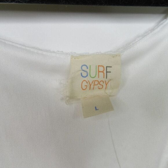 Surf Gypsy Women’s Waffle Knit Crop Top White Sz L - Picture 4 of 7